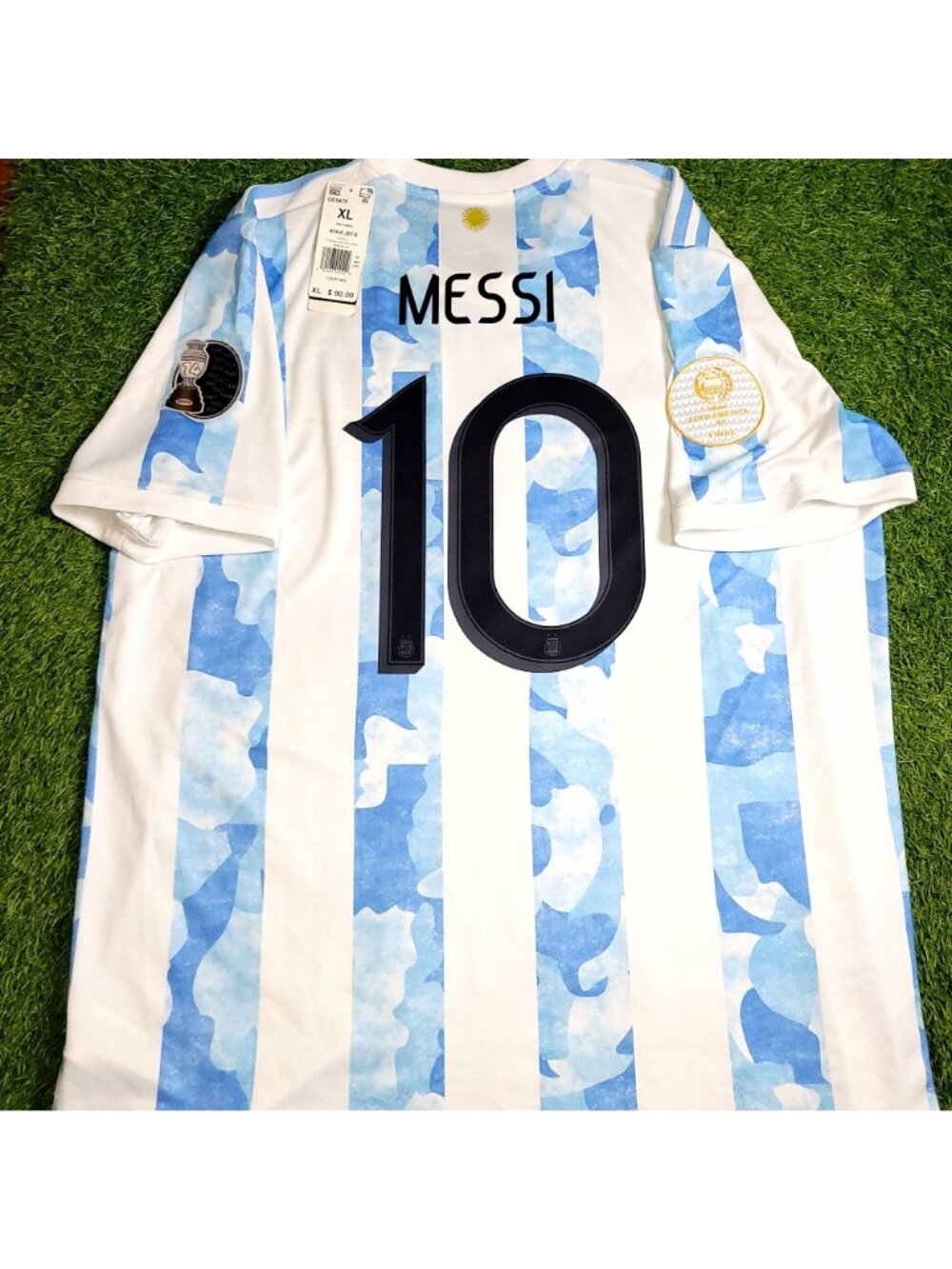 Messi Argentina 2020 2021 2022 COPA AMERICA FINAL Soccer Jersey BNWT XL - Picture 2 of 9